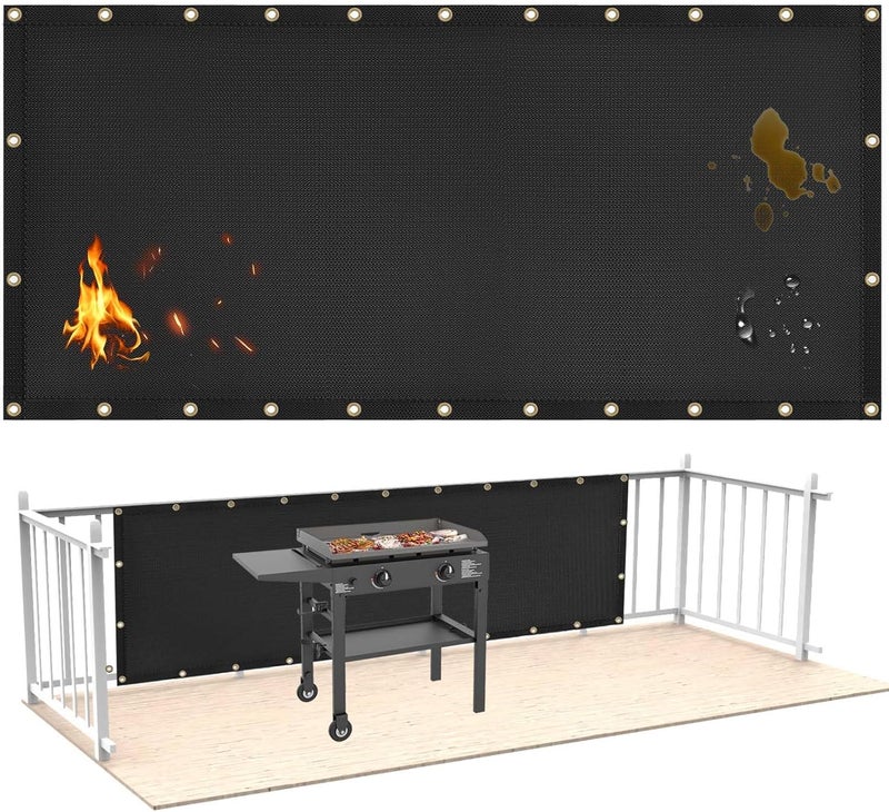 Amerbro Fireproof Heat Shield for Wall Behind Grill Protect Deck Fence from Grill Heat, Heat Shield for Wood Stove, Stove Wall Protector Fridge, BBQ Grill Mat Accessories Compatible with Blackstone, 3'x10' - Image 1